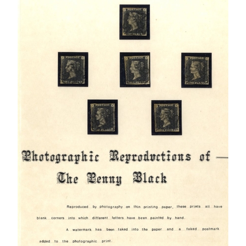 1172 - 1840 1d blacks Photographic Reproduction (6) all bear different letterings painted on by hand with f... 