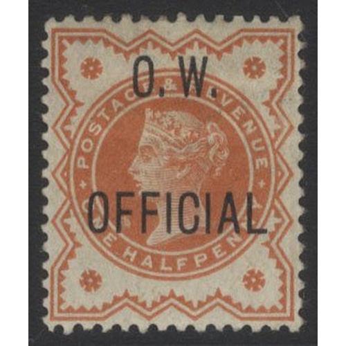 1325 - O.W OFFICIAL 1896 ½d vermilion, part o.g, SG.O31, Cat. £350