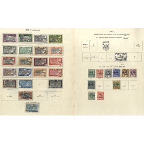 295 - TOGO (French) 1914-28 M & U collection incl. 1914 10 on 5pf Yacht M (Cat. £31), 1916 Ovpt range, 192... 