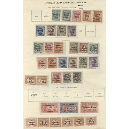 299 - TRIESTE (Austrian Territory acquired by Italy) 1918-19 predominantly M range incl. Austrian stamps O... 