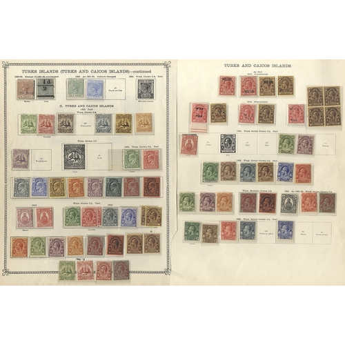 303 - TURKS & CAICOS 1867-1928 M & U collection incl. 1867 6d unused, straight edge (Cat. £140), 1s U (Cat... 