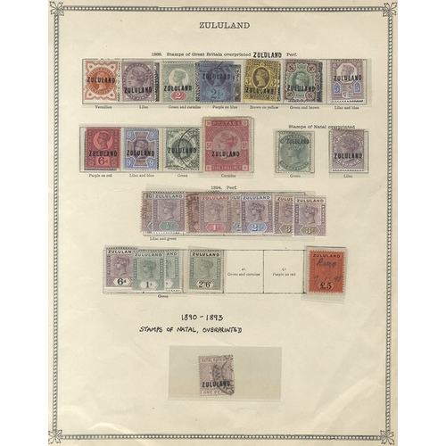 309 - ZULULAND 1888-93 M, (5 U), range incl. ½d to 2d, 3d to 9d, 5s (suffused colour - regummed) M, 2½d & ... 