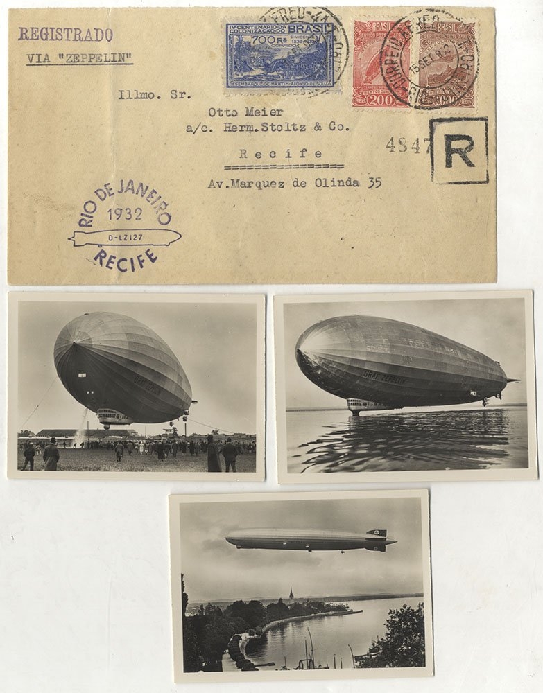 ZEPPELIN MAIL covers (8) incl. USA - 1925 Airship covers to Bermuda (2 ...