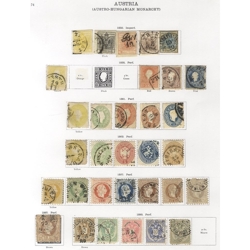 100 - AUSTRIA 1850-1936 M & U collection incl. 1850 1k to 9k U (Cat. £345), full ranges of defins, 1908 An... 