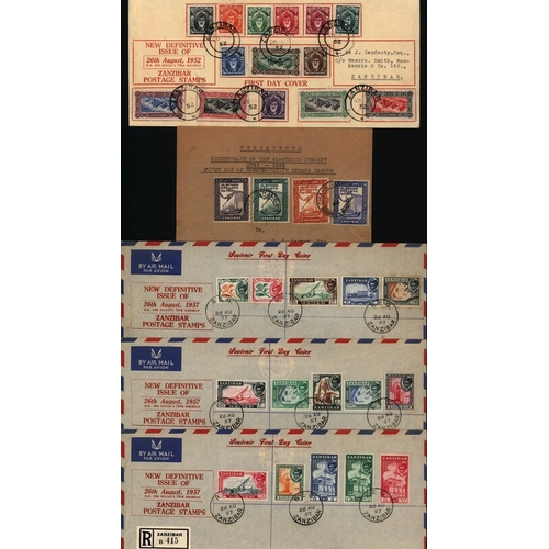 1016 - 1944 Bicentenary of Al Busaid Dynasty set on local 'Chaki Chaki' reg FDC, 1952 Defin set & 1957 Defi... 