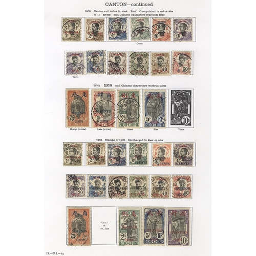 107 - CANTON (Indo-Chinese P.O's in China): 1901-19 mainly U (a few M) collection incl. 1901 to 15c (no 5c... 