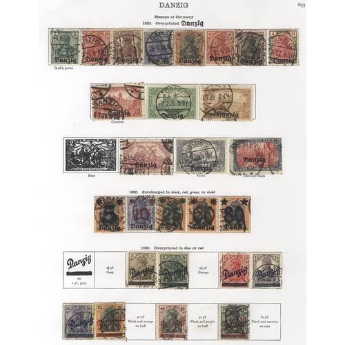 112 - DANZIG 1922-36 predominantly U (a few M) collection incl. 1920 set, no 2m (Cat. £45), later Ovpts & ... 