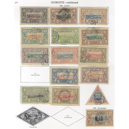 115 - DJIBOUTI (French Somali Coast): 1894-1902 1c to 30c, 50c to 5fr (Cat. £420), 1899 0.40 on 4c (Cat. £... 