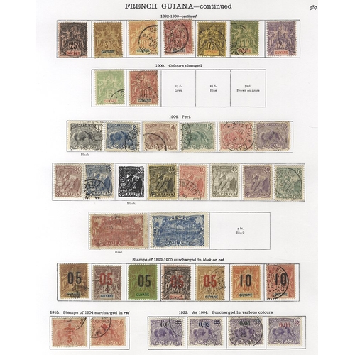 121 - FRENCH GUIANA 1892-1931 predominantly U (a few M) collection incl. 1892 Ovpt 4c M, 20c & 25c U (Cat.... 