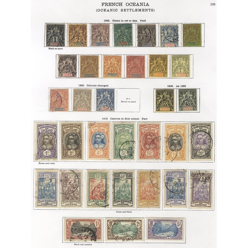 124 - FRENCH OCEANIC SETTLEMENTS 1892-1934 M & U collection incl. 1892 to 1fr, mixed M & U (Cat. £240+), 1... 