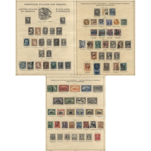 70 - WORLD collection in an old, heavy, Senf printed album (pages to c1905) but later stamps added to c19... 