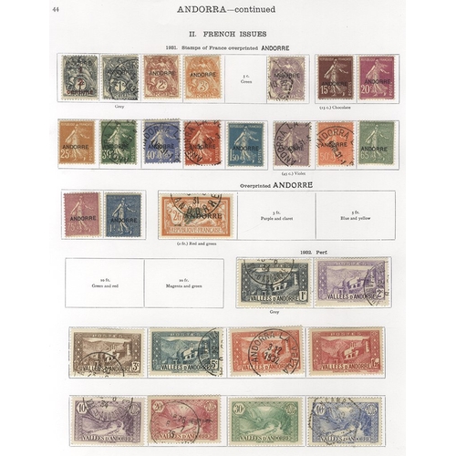 99 - ANDORRA (French P.O's): 1931-35 M & U collection incl. 1931 Ovpt vals to 2fr, mixed M & U (Cat. £576... 