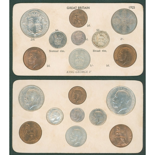 1925 set of nine coins, halfcrown to farthing, grades in descending ...