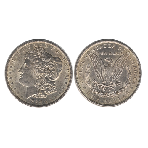 1774 - USA - 1886 'Morgan' dollar, UNC. A choice coin with consistent, even, moderate toning.