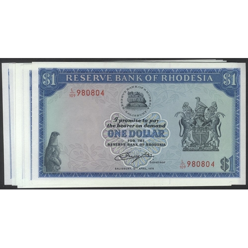 542 - Rhodesia $1 (10) consecutives dated 18th April 1978, series L/109, Pick 34c, UNC. (10)