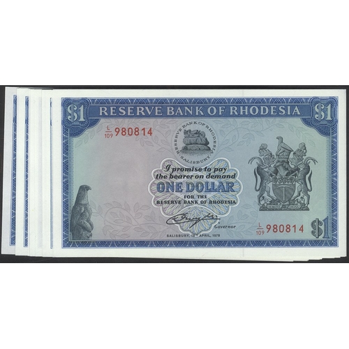 543 - Rhodesia $1 (14) consecutives, dated 18th April 1978, series L/109, Pick 34c, UNC. (14)