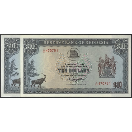 548 - Rhodesia $10 (2) consecutive dated 2nd January 1997, series J/59, Pick 41a, UNC. (2)