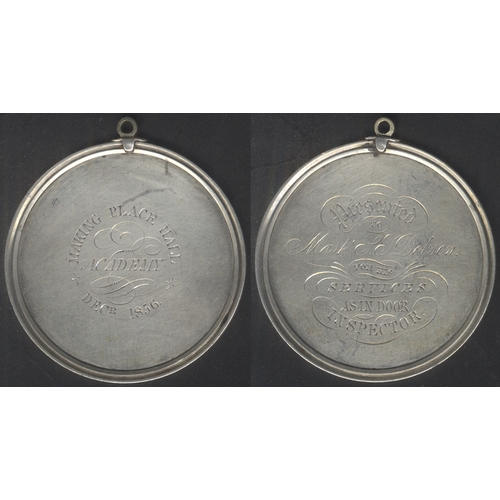 590 - VICTORIAN ENGRAVED SCHOOL MEDAL, for Making Hall Place Academy [Soyland, West Yorkshire], presented ... 