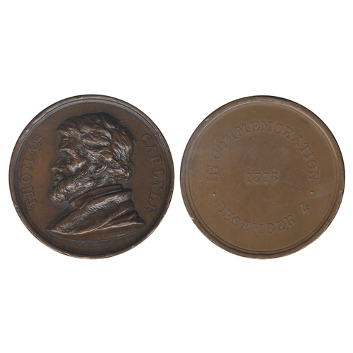 597 - THOMAS CARLISLE (1795-1881), author and historian, 80th Birthday celebrated, copper medal, 1875, by ... 