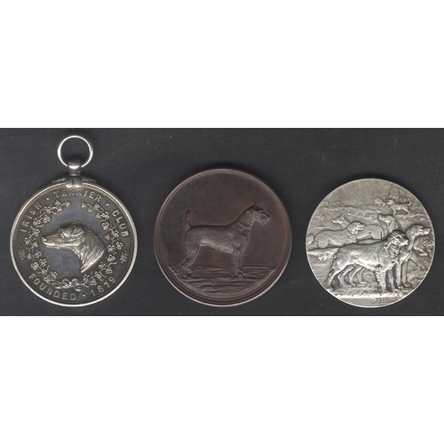 621 - IRELAND, IRISH TERRIER CLUB, silver medal, awarded 1912, terrier's head left, harp and wrath around ... 