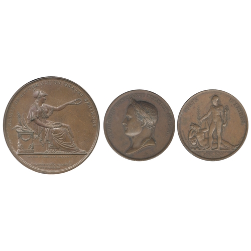 666 - FRANCE: NAPOLEON, THE PEACE OF AMIENS, 1802, copper medal, by Dumarest, laureate bust left, reverse:... 