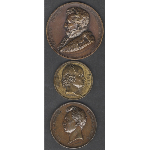 668 - FRANCE: SCIENCE, GEORGE CUVIER (1769-1832), Paleontologist, bronze memorial medal, 1834, by A. Bovy,... 