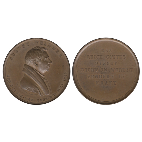 684 - GERMANY: JOHANN AUGUST WILHELM NEANDER (1789-1850) Theologian and Church Historian, copper medal, 18... 