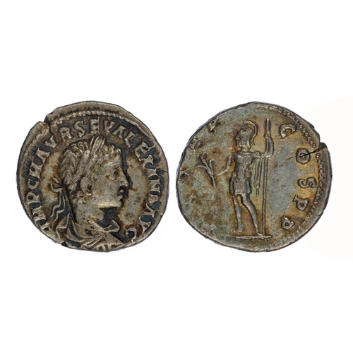 718 - Severus Alexander, 222-235 AD. Silver Denarius, 3.00g. Obverse; IMP C M AVR SEV ALEXAND AVG, laureat... 