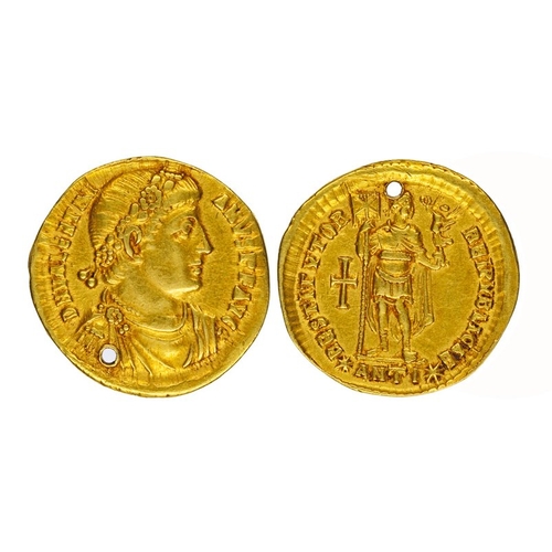 722 - Valentinian I, 364-375 AD, Gold Solidus, 4.28g. Obverse; D N VALENTINIANVS P F AVG, diademed, draped... 