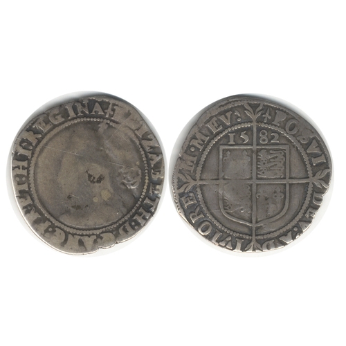 758 - 1582 sixpence, mm Sword, fair/fine. S2572.