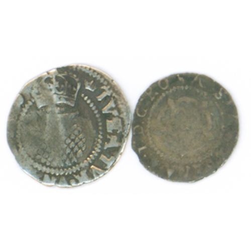 763 - Half groat & penny, second coinage, fine and VF respectively, the first with slight creasing. (2). S... 