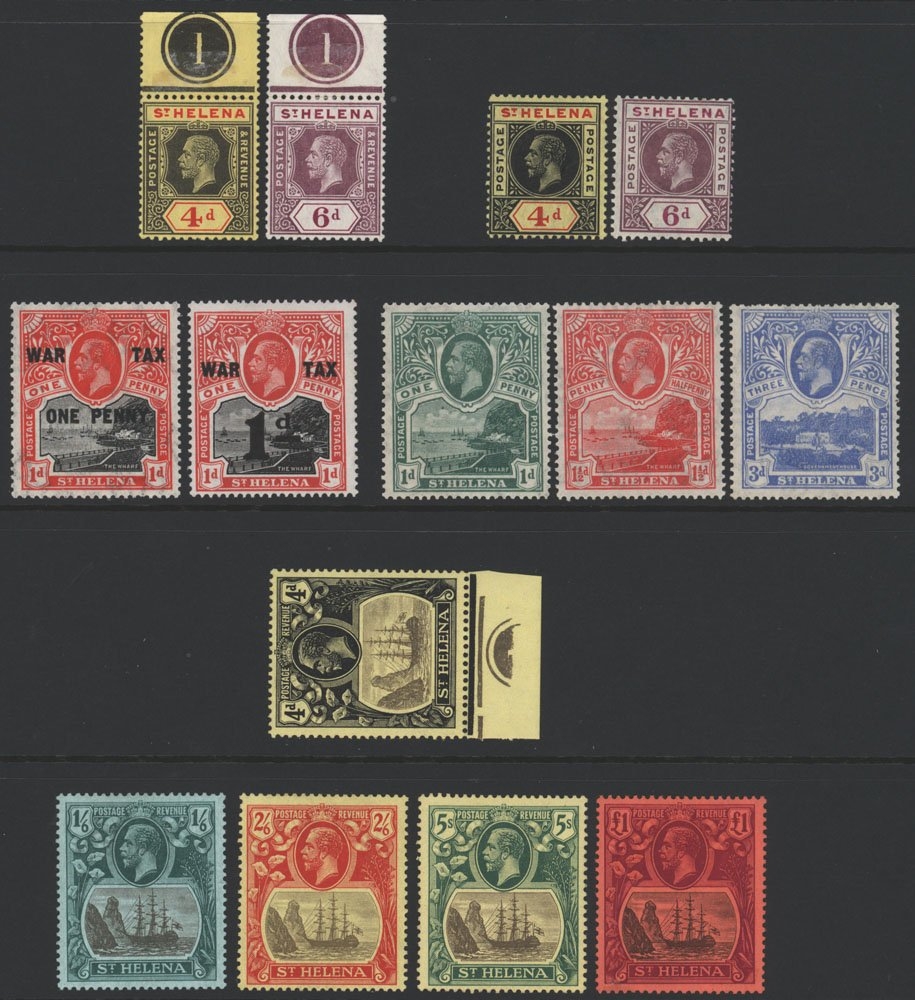 1912 MCCA 4d & 6d (both sets), SG.83/6, 1916 War Tax 1d + 1d, SG.87/8 ...