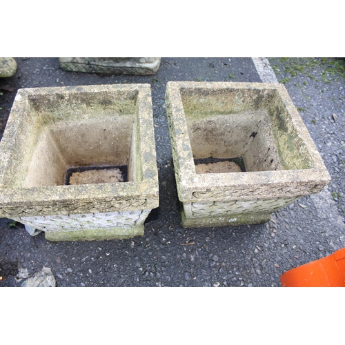 10 - Pair tapered rectangular pots 10