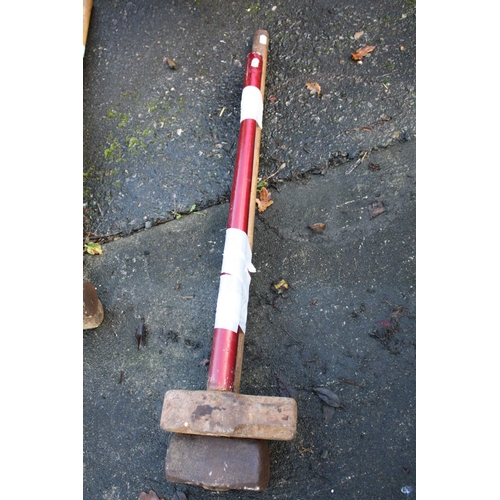 19 - 2 sledge hammers- 1 with red handle