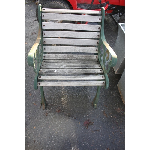 6 - Wooden & iron garden chair 25