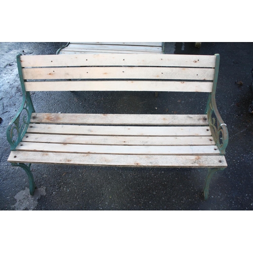 63 - Metal & wood garden bench 44