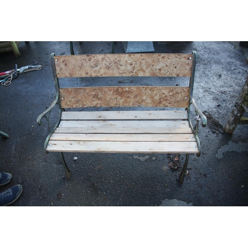 64 - Metal wood & MDF garden bench 34 1/2