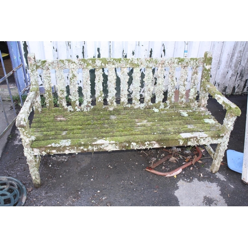 66 - Wooden garden bench with lichen 58