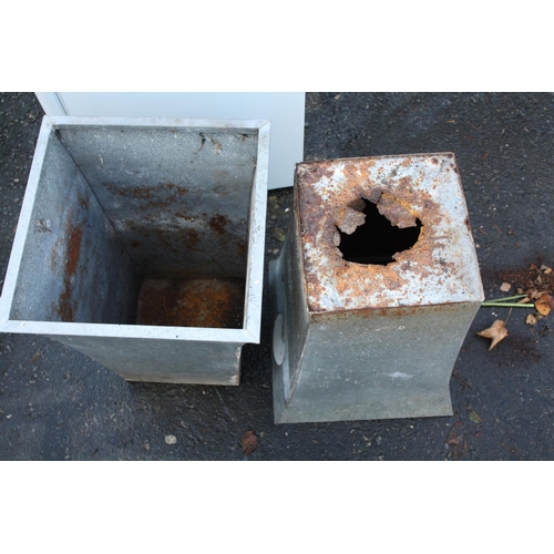 7 - 2 galvanised planters a/f 22