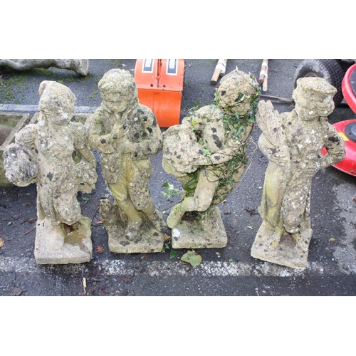 9 - Set 4 concrete garden figures depicting The Four Seasons 30