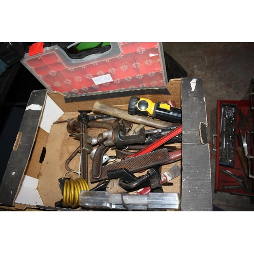 110 - Mixed tools & red sectional box