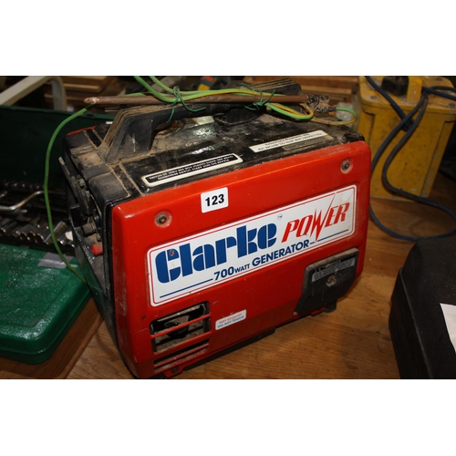 123 - Clark 700 watt generator in working order