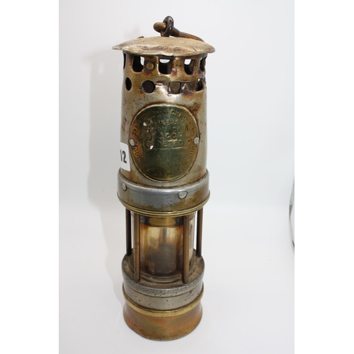 712 - Hailwood & Ackroyd metal & brass miners lamp 11