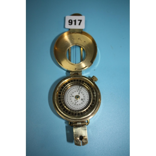 917 - Brass cased compass