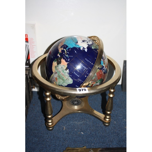 975 - Inlaid hardstone globe 13