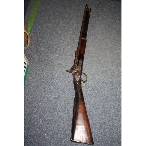 976 - Antique British percussion rifle a/f  35 1/2