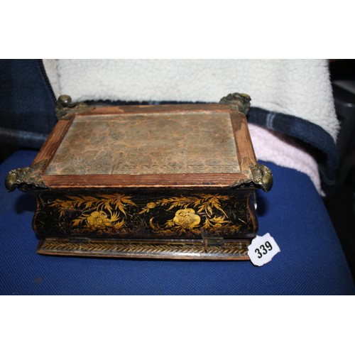 339 - Oriental lacquered casket 9