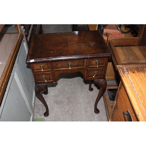 1774 - Reproduction lowboy with 5 drawers- crack to beading 28 1/2