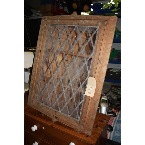 1793 - Pine glazed leaded light corner cabinet 38