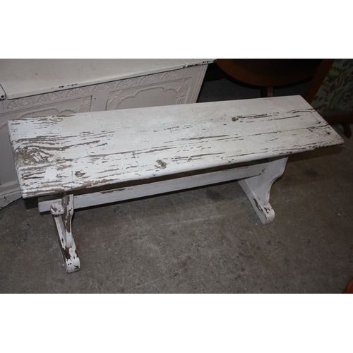 1801 - White painted bench 44 1/2